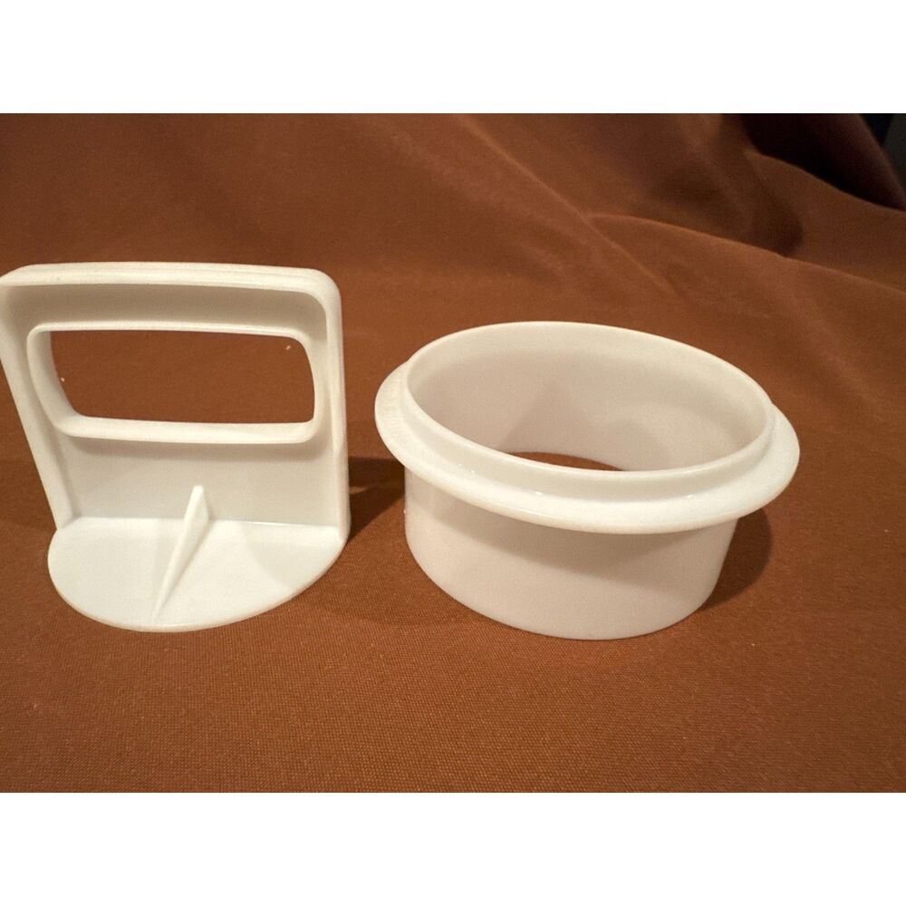 Vintage Plastic Tupperware Burger Press with Ring